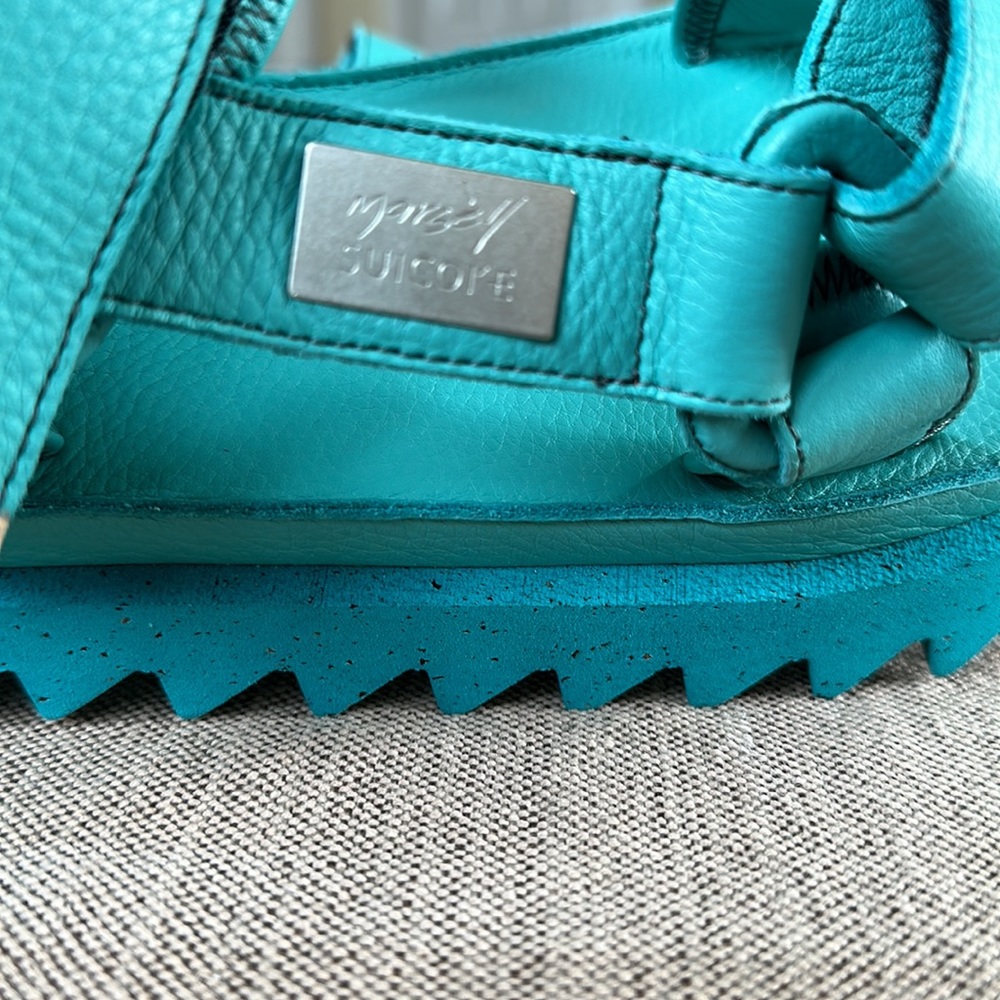Marsèll x Suicoke Depa Leather Sandals 37 / US 7 Aqua Blue Platform Designer NWT - Picture 9 of 14